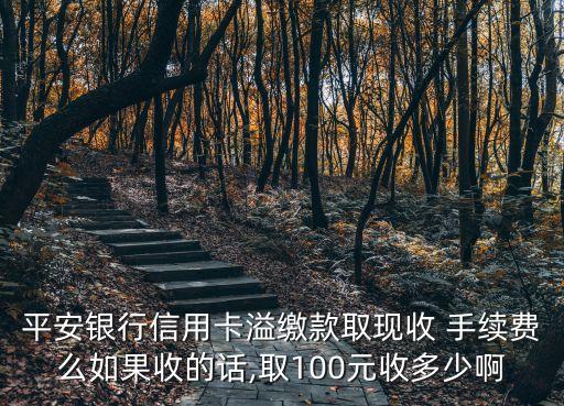 平安銀行信用卡溢繳款取現(xiàn)收 手續(xù)費么如果收的話,取100元收多少啊