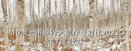 10家上市銀行大額存單對(duì)比2023年7月 收益