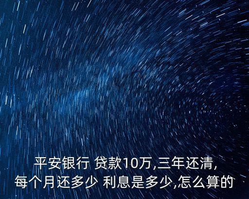 平安小額貸款利息是多少,平安新一代貸款利息多少