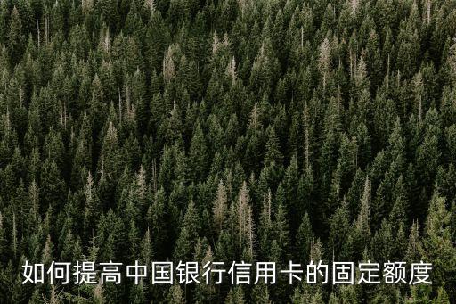 如何提高中國銀行信用卡的固定額度