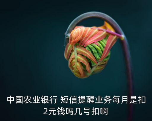 中國農(nóng)業(yè)銀行 短信提醒業(yè)務每月是扣2元錢嗎幾號扣啊