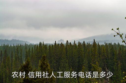 農(nóng)村 信用社人工服務(wù)電話是多少