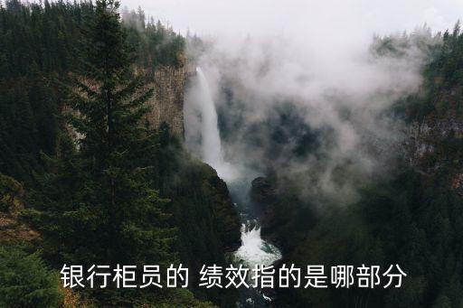  銀行柜員的 績效指的是哪部分