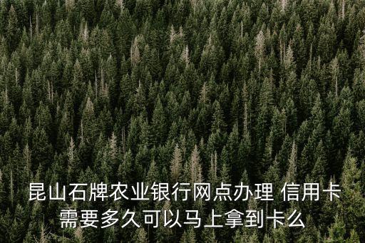  昆山石牌農(nóng)業(yè)銀行網(wǎng)點(diǎn)辦理 信用卡需要多久可以馬上拿到卡么