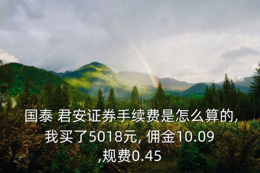  國泰 君安證券手續(xù)費是怎么算的,我買了5018元, 傭金10.09,規(guī)費0.45