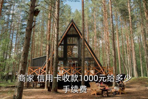  商家 信用卡收款1000元給多少 手續(xù)費