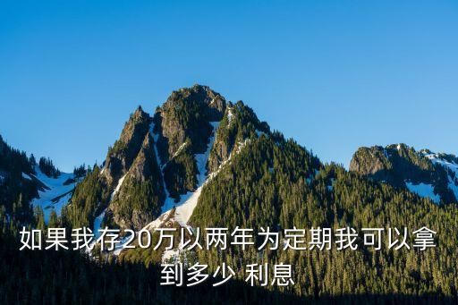 如果我存20萬以兩年為定期我可以拿到多少 利息
