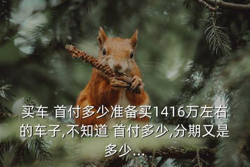 買車 首付多少準(zhǔn)備買1416萬左右的車子,不知道 首付多少,分期又是多少...