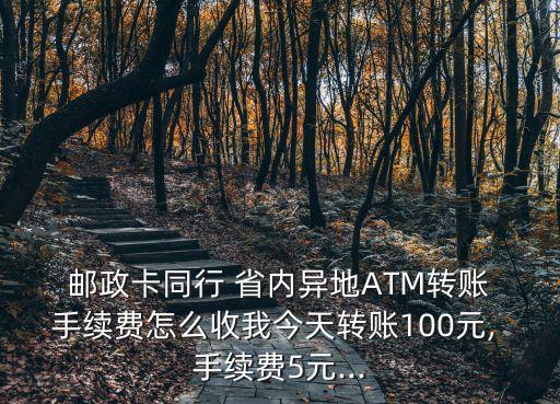  郵政卡同行 省內(nèi)異地ATM轉(zhuǎn)賬 手續(xù)費(fèi)怎么收我今天轉(zhuǎn)賬100元, 手續(xù)費(fèi)5元...