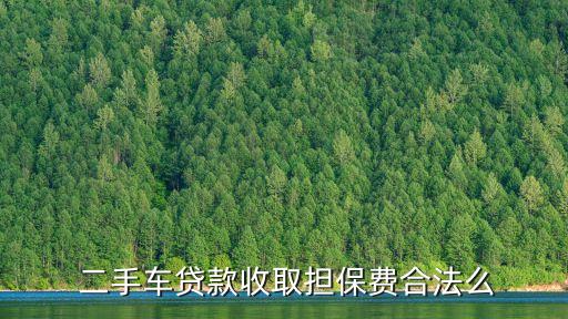  二手車貸款收取擔保費合法么