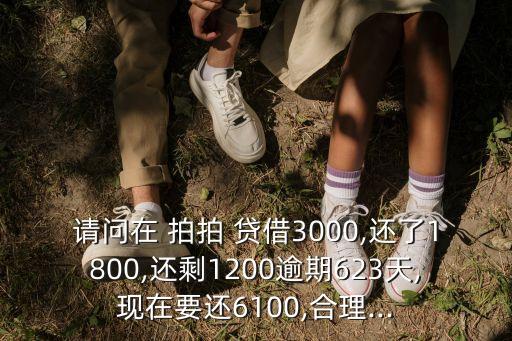 請問在 拍拍 貸借3000,還了1800,還剩1200逾期623天,現(xiàn)在要還6100,合理...