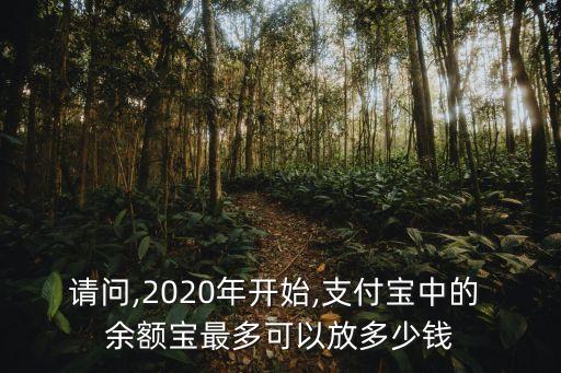 請問,2020年開始,支付寶中的 余額寶最多可以放多少錢