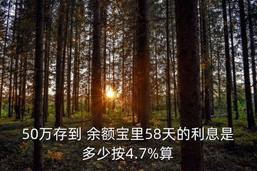 50萬(wàn)存到 余額寶里58天的利息是多少按4.7%算