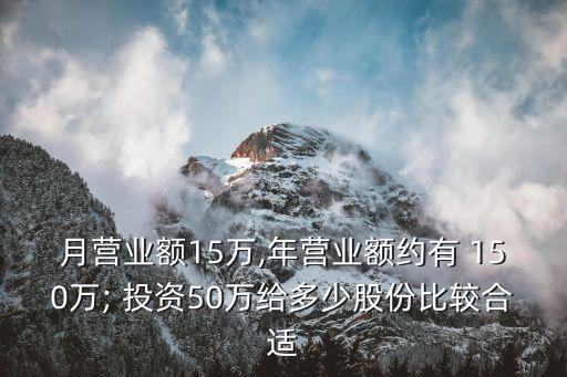 月營業(yè)額15萬,年營業(yè)額約有 150萬; 投資50萬給多少股份比較合適