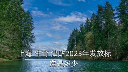  上海 生育 津貼2023年發(fā)放標(biāo)準(zhǔn)是多少