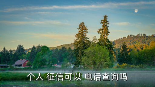 個(gè)人 征信可以 電話查詢嗎