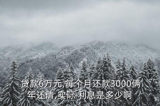 貸款六萬2年要多少利息是多少錢