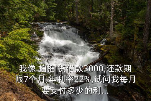 拍拍貸借三千要還多少
