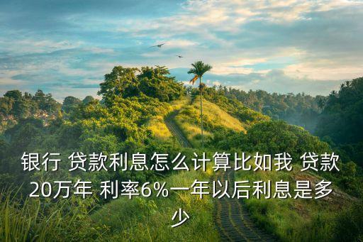 銀行 貸款利息怎么計算比如我 貸款20萬年 利率6%一年以后利息是多少