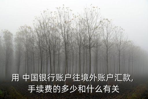 用 中國銀行賬戶往境外賬戶匯款, 手續(xù)費(fèi)的多少和什么有關(guān)