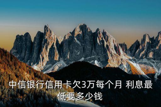 中信銀行信用卡欠3萬每個(gè)月 利息最低要多少錢
