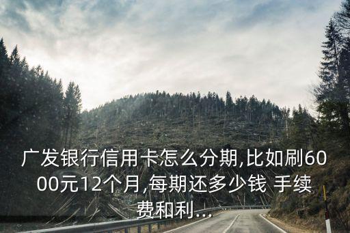廣發(fā)卡分期12手續(xù)費(fèi)多少