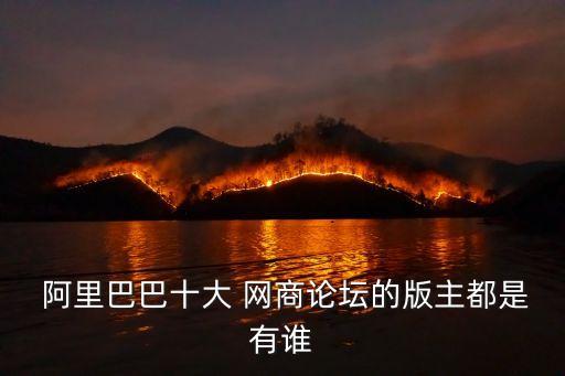 阿里巴巴十大 網(wǎng)商論壇的版主都是有誰
