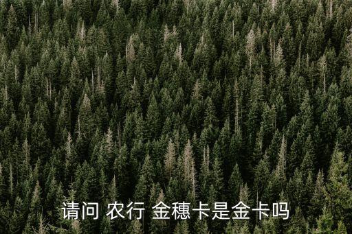 請(qǐng)問 農(nóng)行 金穗卡是金卡嗎