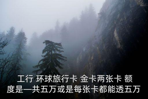  工行 環(huán)球旅行卡 金卡兩張卡 額度是—共五萬(wàn)或是每張卡都能透五萬(wàn)