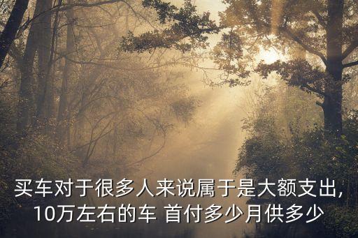 買車對于很多人來說屬于是大額支出,10萬左右的車 首付多少月供多少