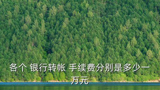 各個 銀行轉(zhuǎn)帳 手續(xù)費(fèi)分別是多少一萬元