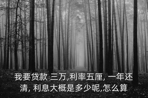三萬一年還利息多少,銀行貸款三萬一年利息大概多少