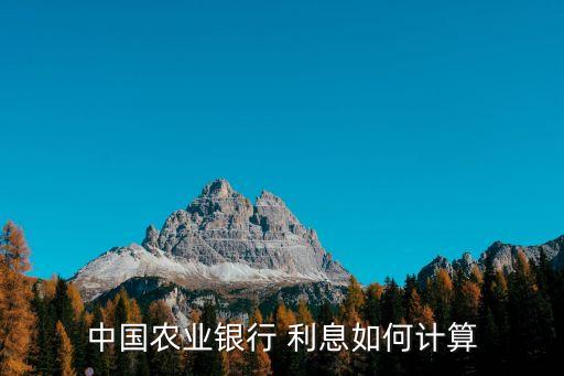 中國農(nóng)業(yè)銀行 利息如何計算