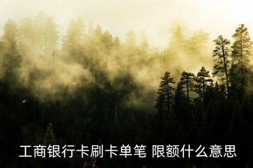  工商銀行卡刷卡單筆 限額什么意思