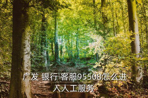  廣發(fā) 銀行 客服95508怎么進(jìn)入人工服務(wù)