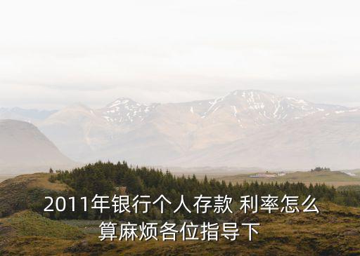  2011年銀行個(gè)人存款 利率怎么算麻煩各位指導(dǎo)下