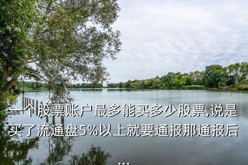 一個(gè)股票賬戶最多能買多少股票,說是買了流通盤5%以上就要通報(bào)那通報(bào)后...
