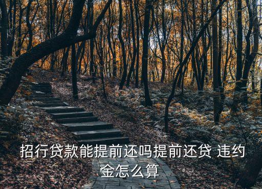  招行貸款能提前還嗎提前還貸 違約金怎么算