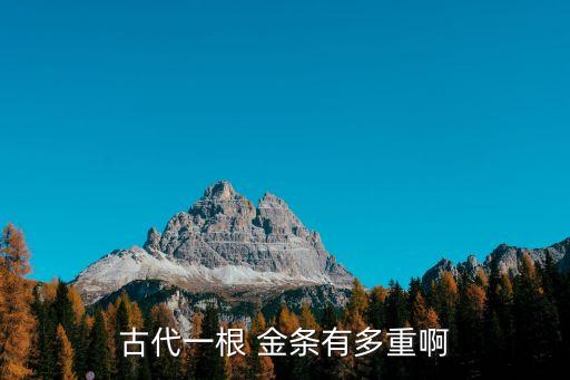 古代一根 金條有多重啊