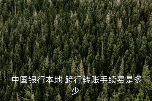  中國(guó)銀行本地 跨行轉(zhuǎn)賬手續(xù)費(fèi)是多少