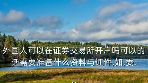 外國人可以在證券交易所開戶嗎可以的話需要準備什么資料與證件,如,委...