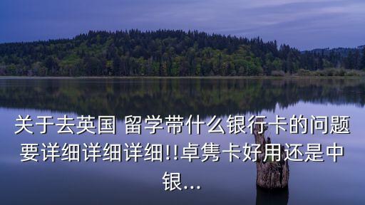 關(guān)于去英國 留學(xué)帶什么銀行卡的問題要詳細(xì)詳細(xì)詳細(xì)!!卓雋卡好用還是中銀...