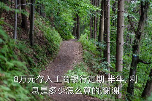 8萬元存入工商銀行定期 半年, 利息是多少怎么算的,謝謝