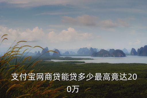  支付寶網(wǎng)商貸能貸多少最高竟達(dá)200萬