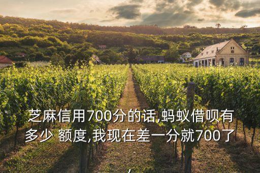  芝麻信用700分的話,螞蟻借唄有多少 額度,我現(xiàn)在差一分就700了,