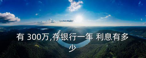 有 300萬(wàn),存銀行一年 利息有多少