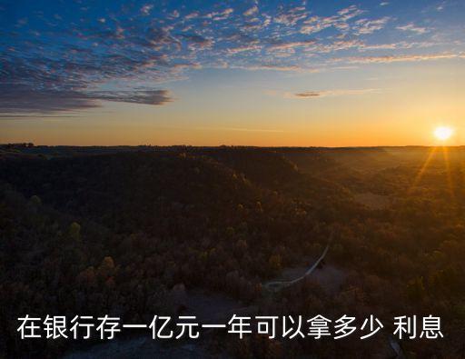 在銀行存一億元一年可以拿多少 利息