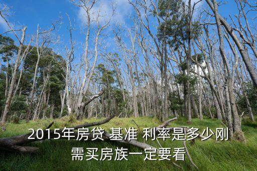 2015年房貸 基準(zhǔn) 利率是多少剛需買房族一定要看