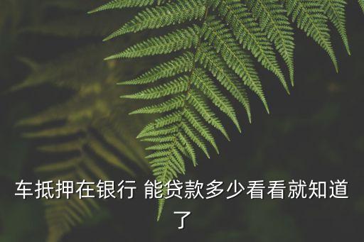 以車借貸能貸多少,商業(yè)借貸能貸多少