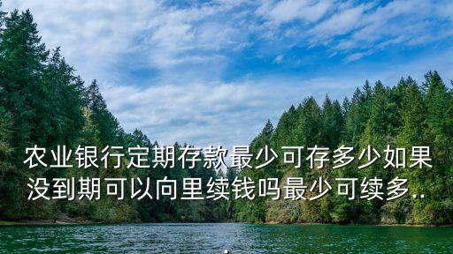 農(nóng)業(yè)銀行能存下多少錢